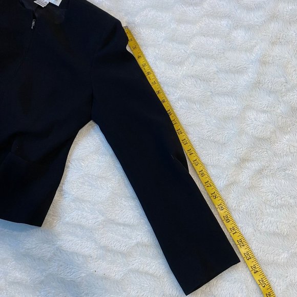 Jones New York Womens Black Polyester Blend Long Sleeve Full Zip Jacket Size 8 - Picture 4 of 9